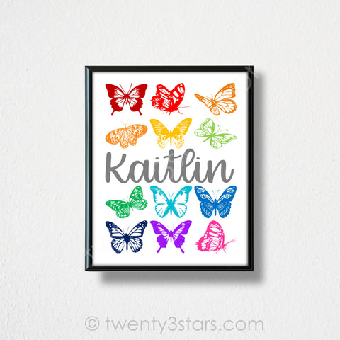 Butterflies Name Wall Art - twenty3stars