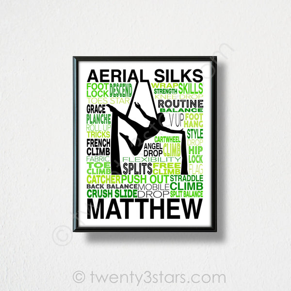 Aerial Silks Typography Wall Art - twenty3stars