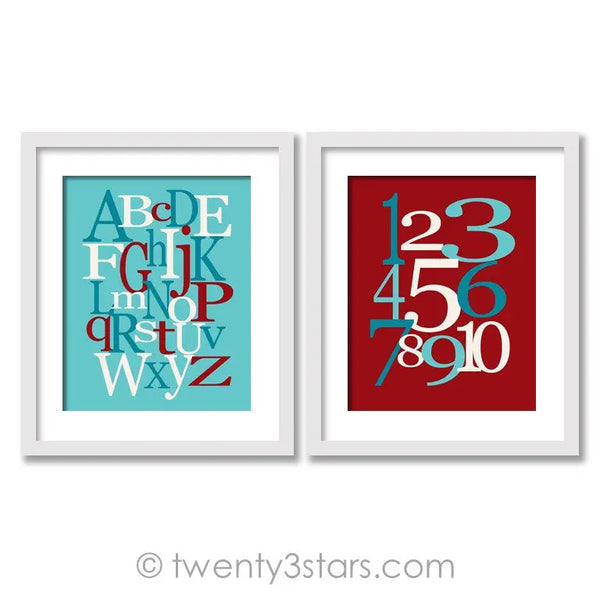 Alphabet & Numbers Nursery Wall Art - twenty3stars