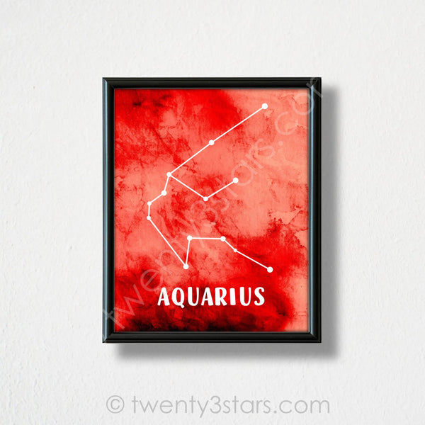 Aquarius Constellation Star Wall Art - twenty3stars