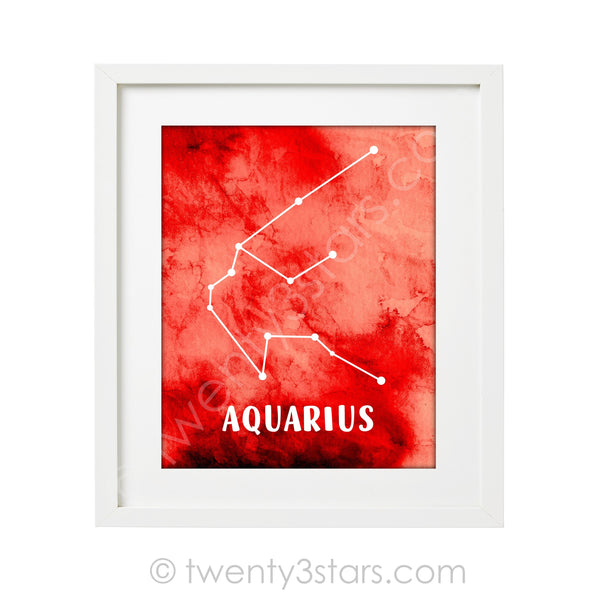 Aquarius Constellation Star Wall Art - twenty3stars
