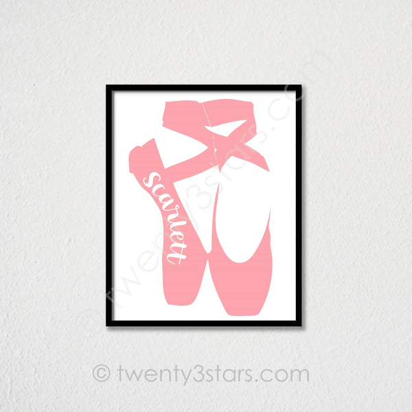 Ballet Slippers Name Wall Art - twenty3stars