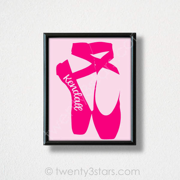 Ballet Slippers Name Wall Art - twenty3stars