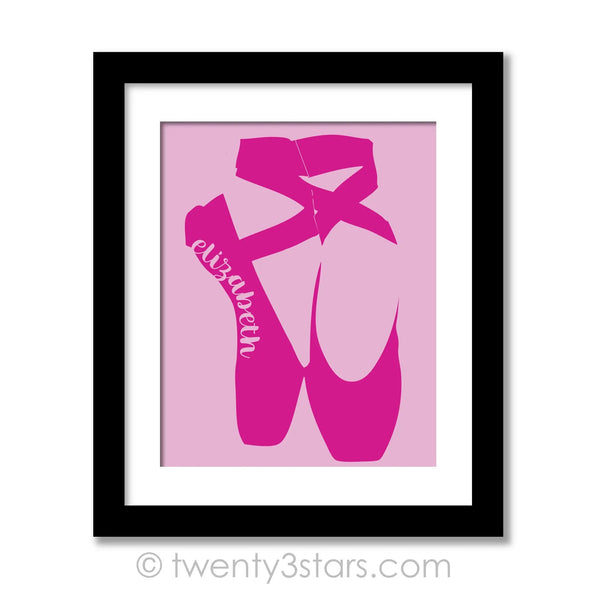 Ballet Slippers & Name Wall Art - twenty3stars