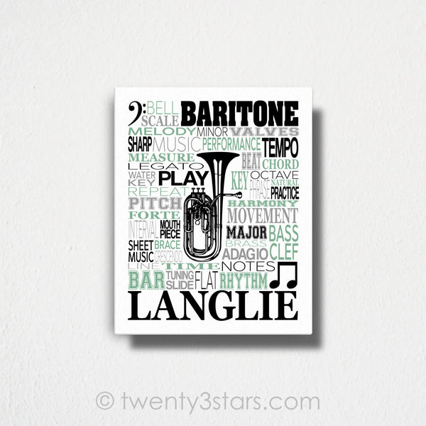 Baritone Typography Wall Art - twenty3stars