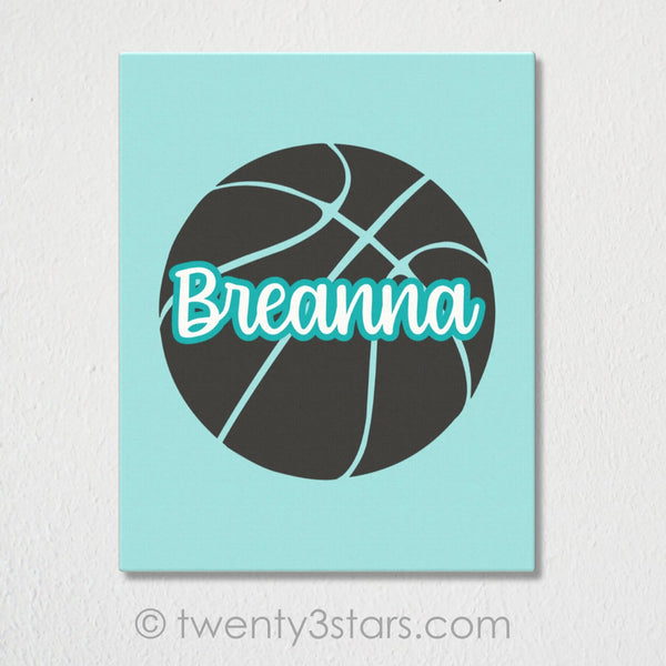 Basketball Name Wall Art - twenty3stars