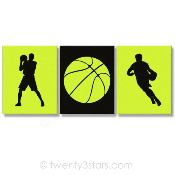 Basketball Silhouettes Trio Wall Art - twenty3stars