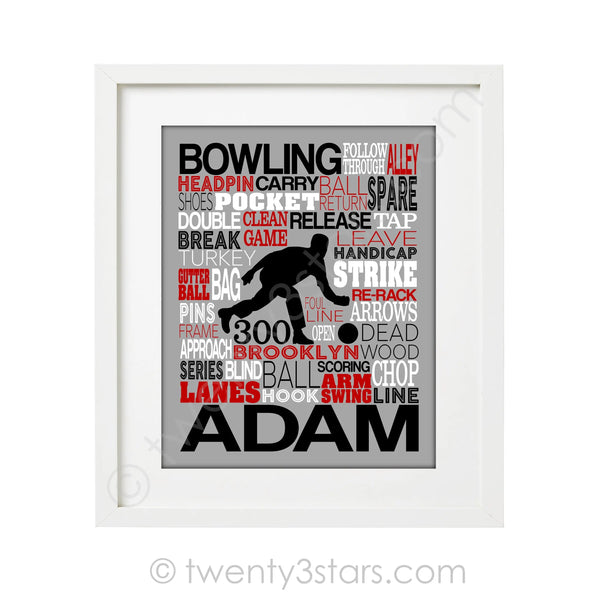 Bowling Typography Wall Art - twenty3stars
