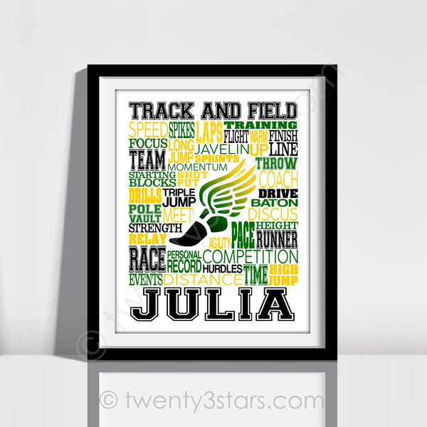 Boy's Sprinter Track & Field Typography Wall Art - twenty3stars