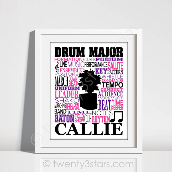 Drum Major Band Typography Wall Art - twenty3stars