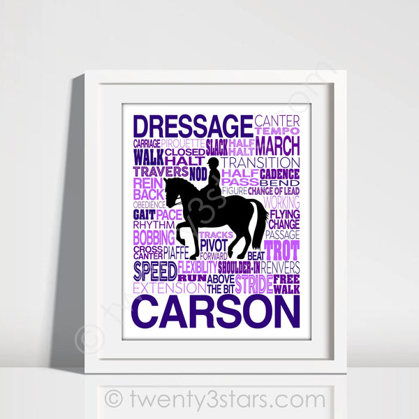 Equestrian Dressage Typography Wall Art - twenty3stars