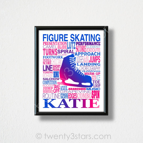 Figure Skating Typography Wall Art - twenty3stars