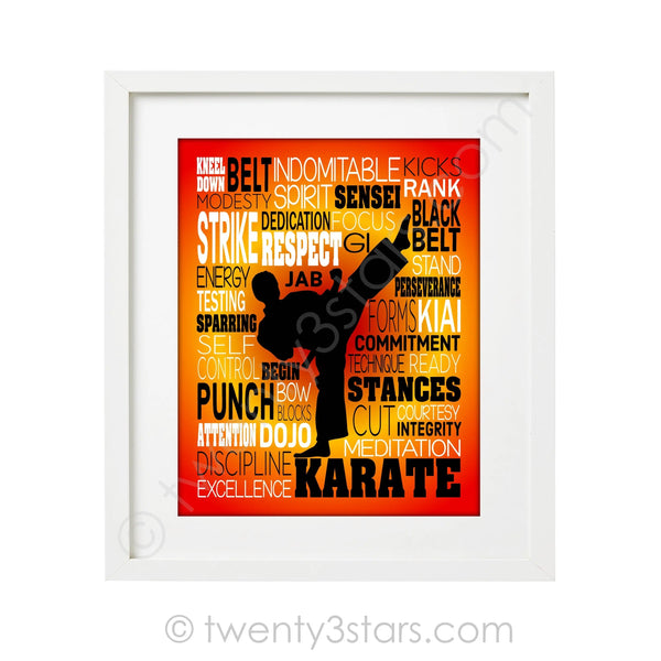 Girl's Karate Wall Art -twenty3stars