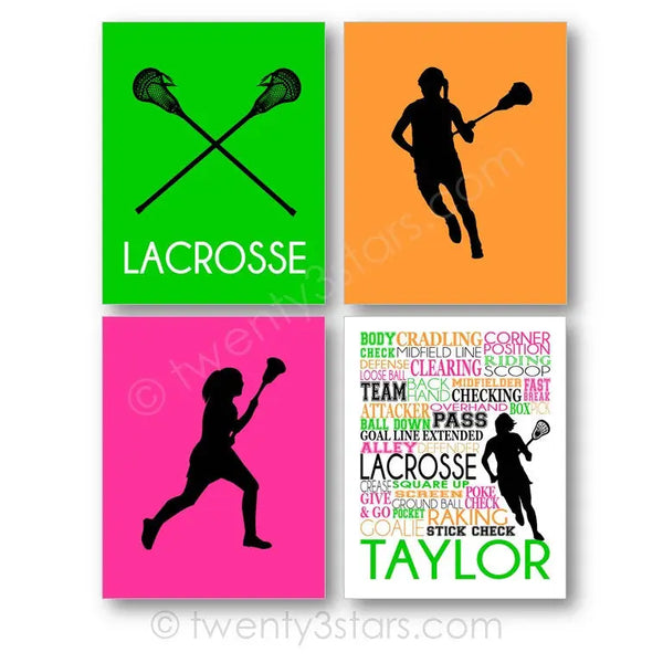 Girl's Lacrosse Wall Art Set  - twenty3stars