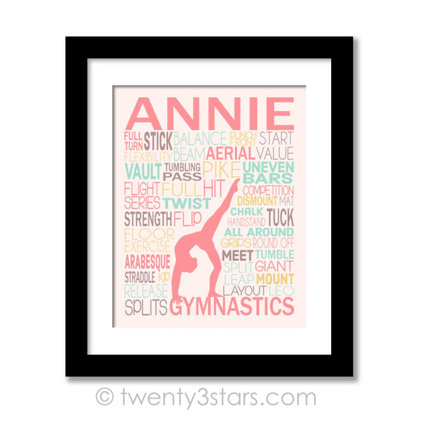 Gymnastics Typography Wall Art - twenty3stars