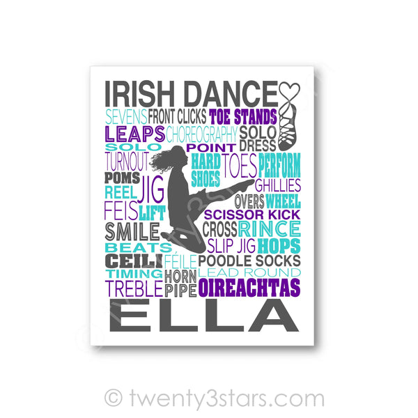 Irish Dance Typography Wall Art - twenty3stars