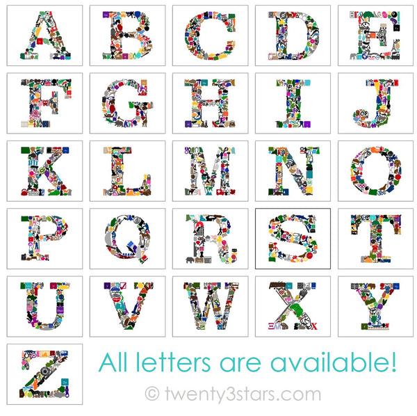 Letter A Monogram Wall Art - twenty3stars