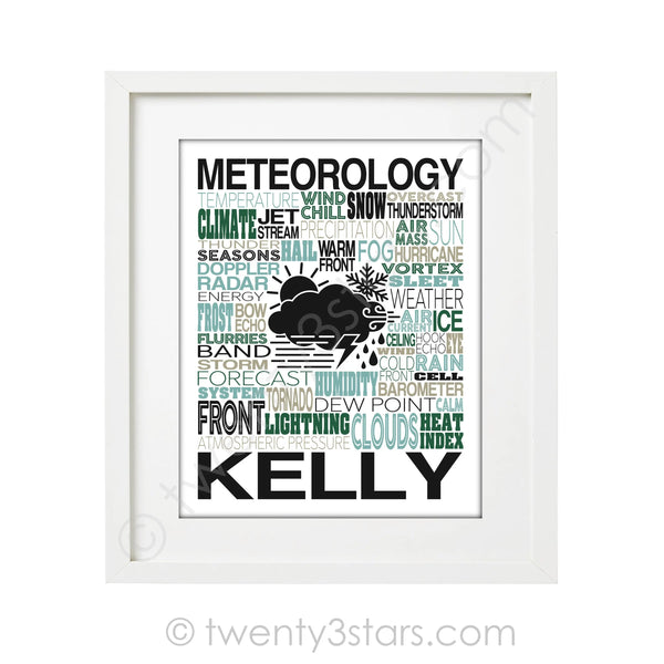 Meteorology Typography Wall Art - twenty3stars