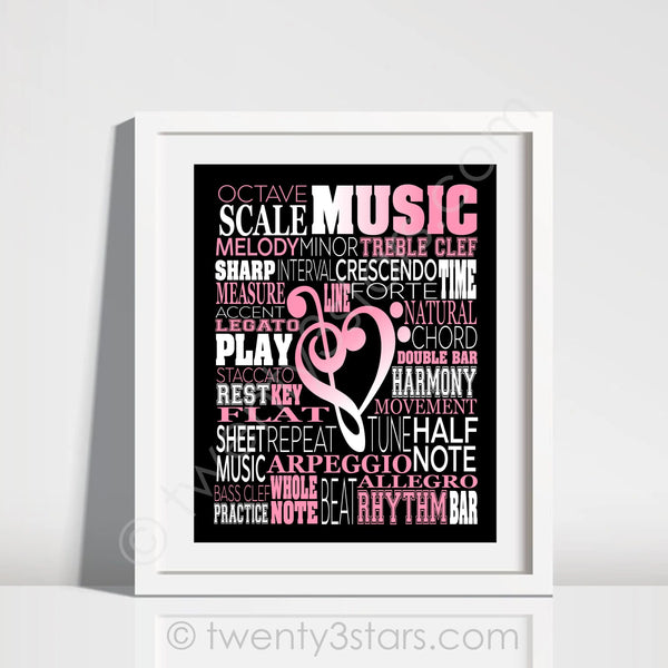 Music Love Typography Wall Art - twenty3stars