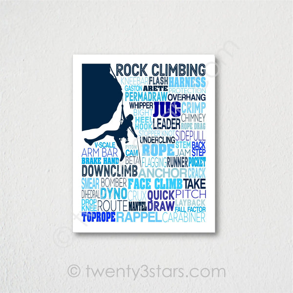 Rock Climbing Typography Wall Art - twenty3stars