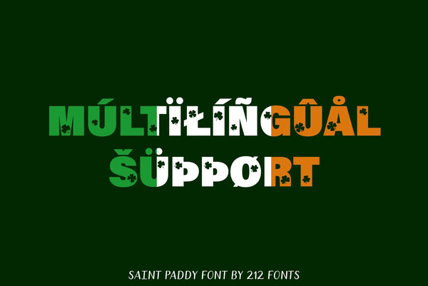 Saint Paddy St Patrick's Day Irish Ireland Clovers Display Font (OTF) - by 212fonts 212 Fonts