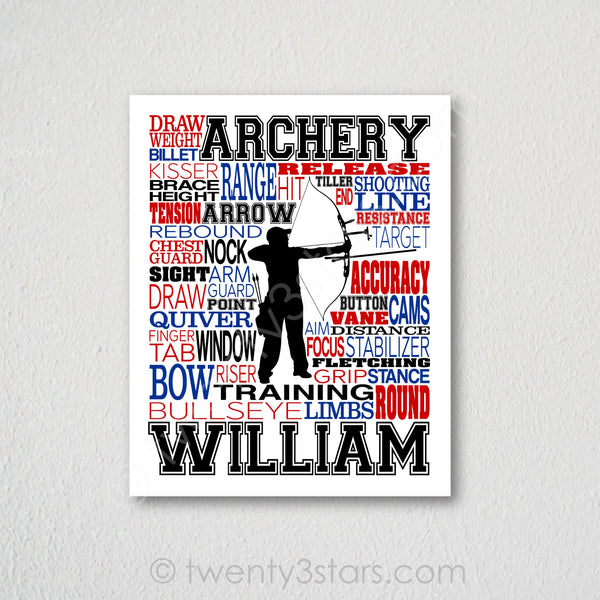 Archery Typography Wall Art - twenty3stars
