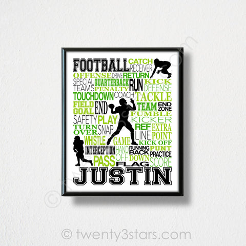 Football Team Typography Wall Art - twenty3stars