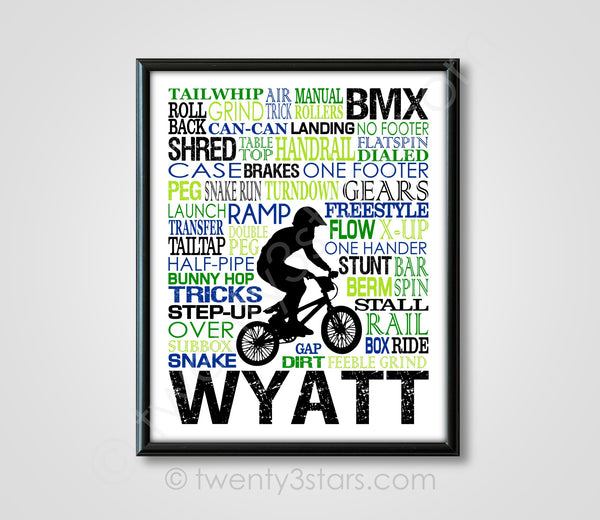 BMX Typography Wall Art - twenty3stars