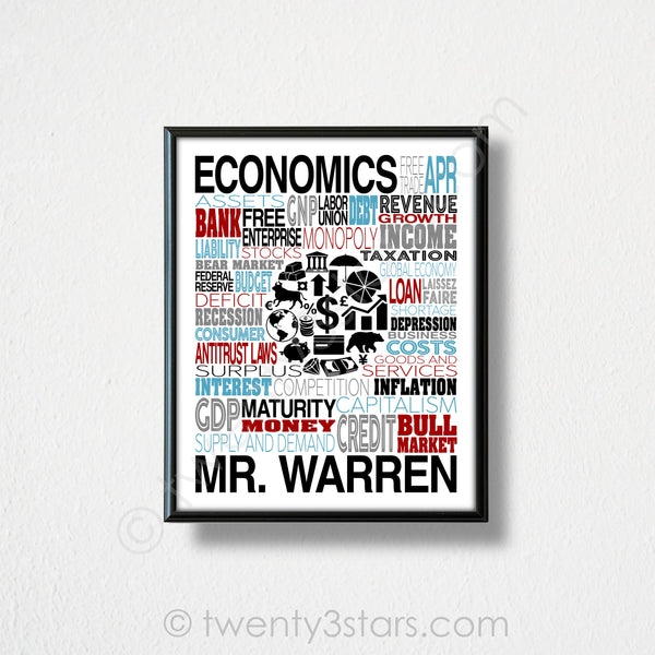 Economics Typography Wall Art - twenty3stars