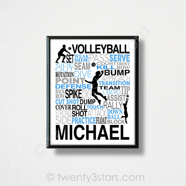 Volleyball Team Typography Wall Art - twenty3stars