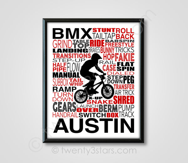 BMX Typography Wall Art - twenty3stars