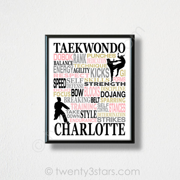 Taekwondo Typography Wall Art - twenty3stars