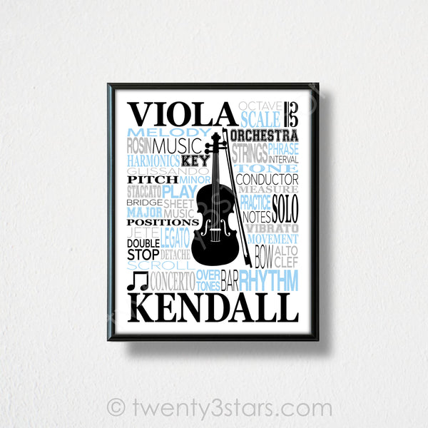 Violin Typography Wall Art - twenty3stars