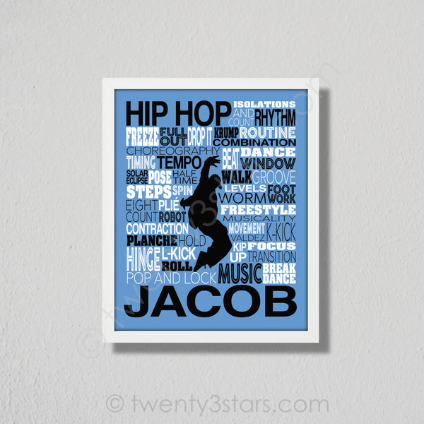 Men's Hip Hop Dance Typography Wall Art - twenty3stars