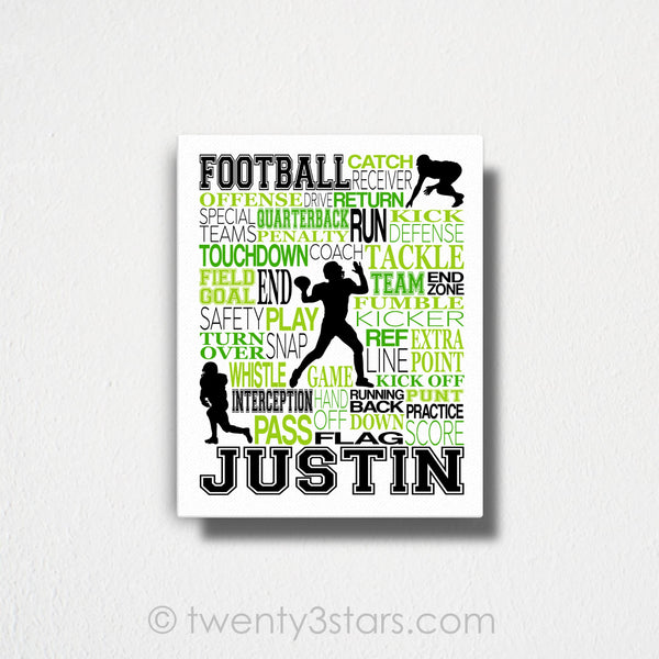 Football Team Typography Wall Art - twenty3stars
