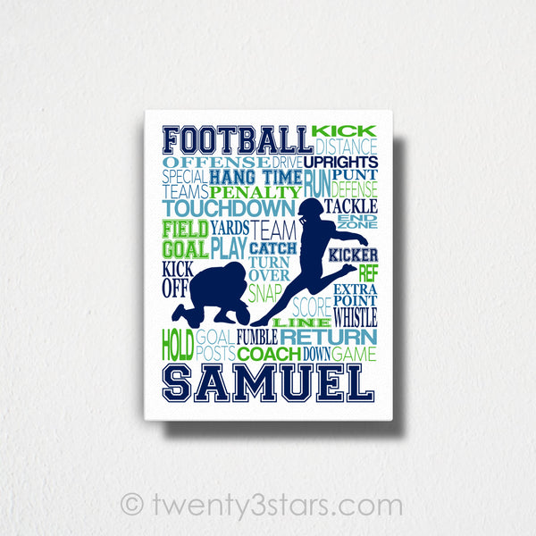 Football Kicker Typography Wall Art - twenty3stars