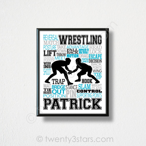 Wrestler Typography Wall Art - twenty3stars