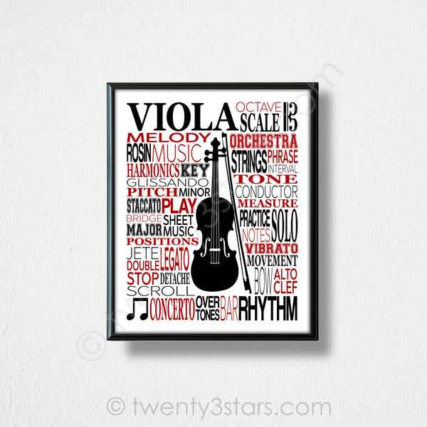 Viola Typography Wall Art - twenty3stars