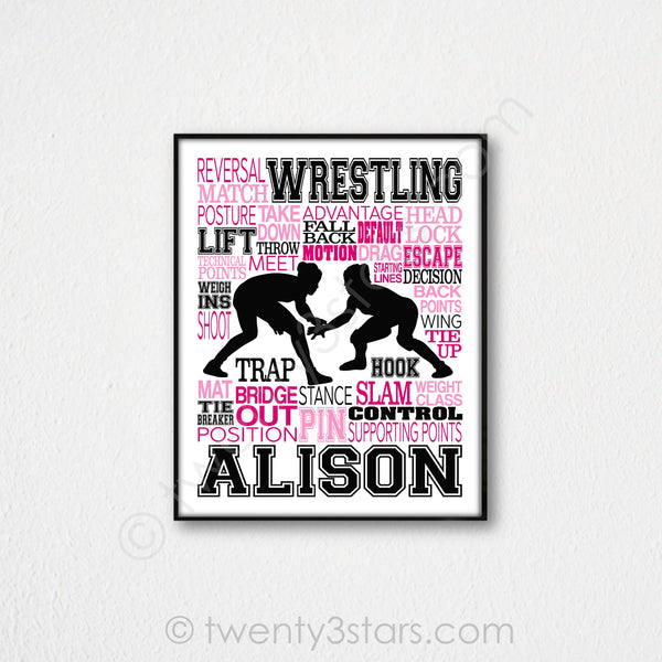 Wrestling Typography Wall Art - twenty3stars