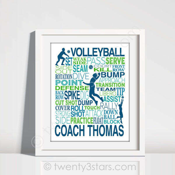 Men's Volleyball Team Wall Art -twenty3stars