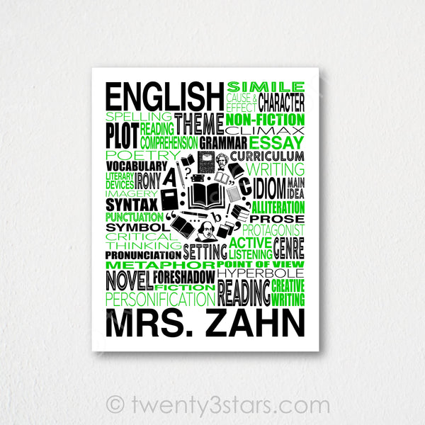 English Teacher Wall Art - twenty3stars