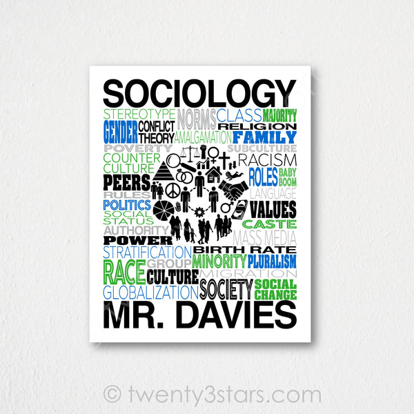 Sociology Typography Wall Art - twenty3stars