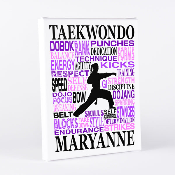 Girl's Taekwondo Typography Wall Art - twenty3stars