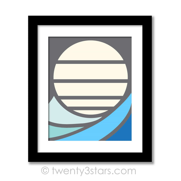 Sun and Surf Ocean Wave Wall Art - twenty3stars