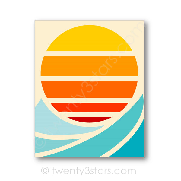 Sun and Surf Ocean Wave Wall Art - twenty3stars