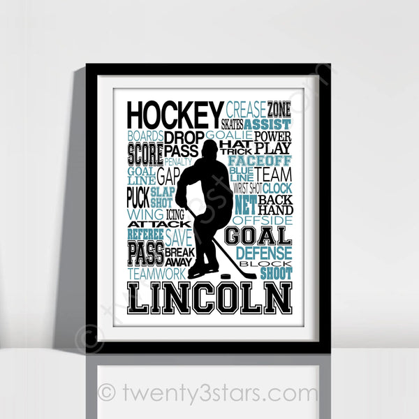 Women's Hockey Typography Wall Art - twenty3stars