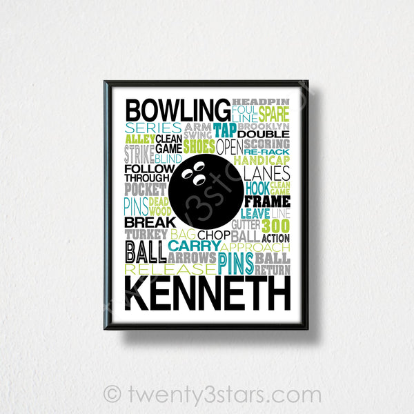 Bowling Typography Wall Art - twenty3stars