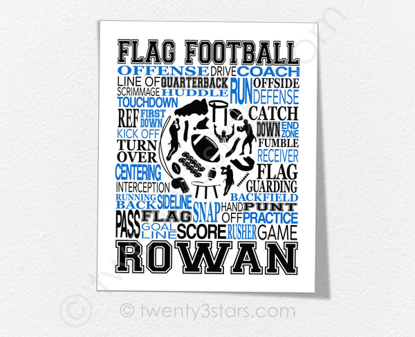 Flag Football Circle Typography Wall Art - twenty3stars