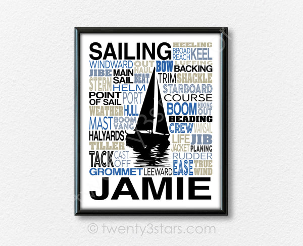 Sailing Typography Wall Art - twenty3stars