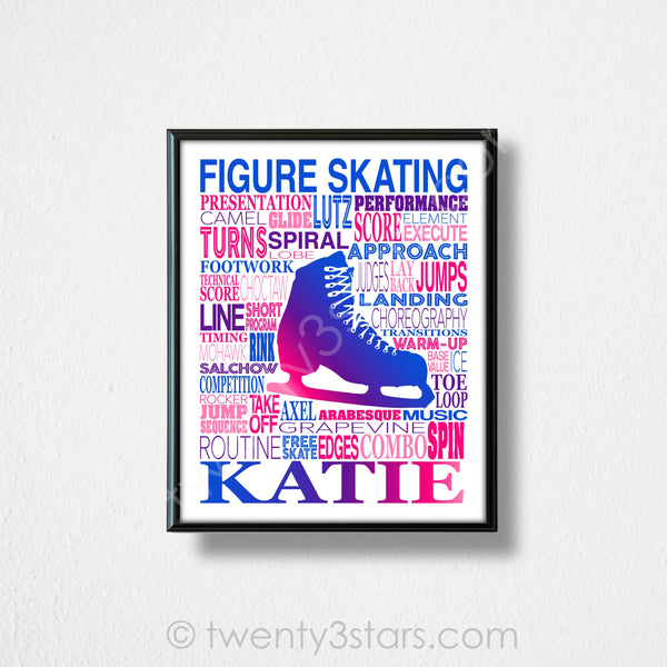 Figure Skate Words Wall Art - twenty3stars